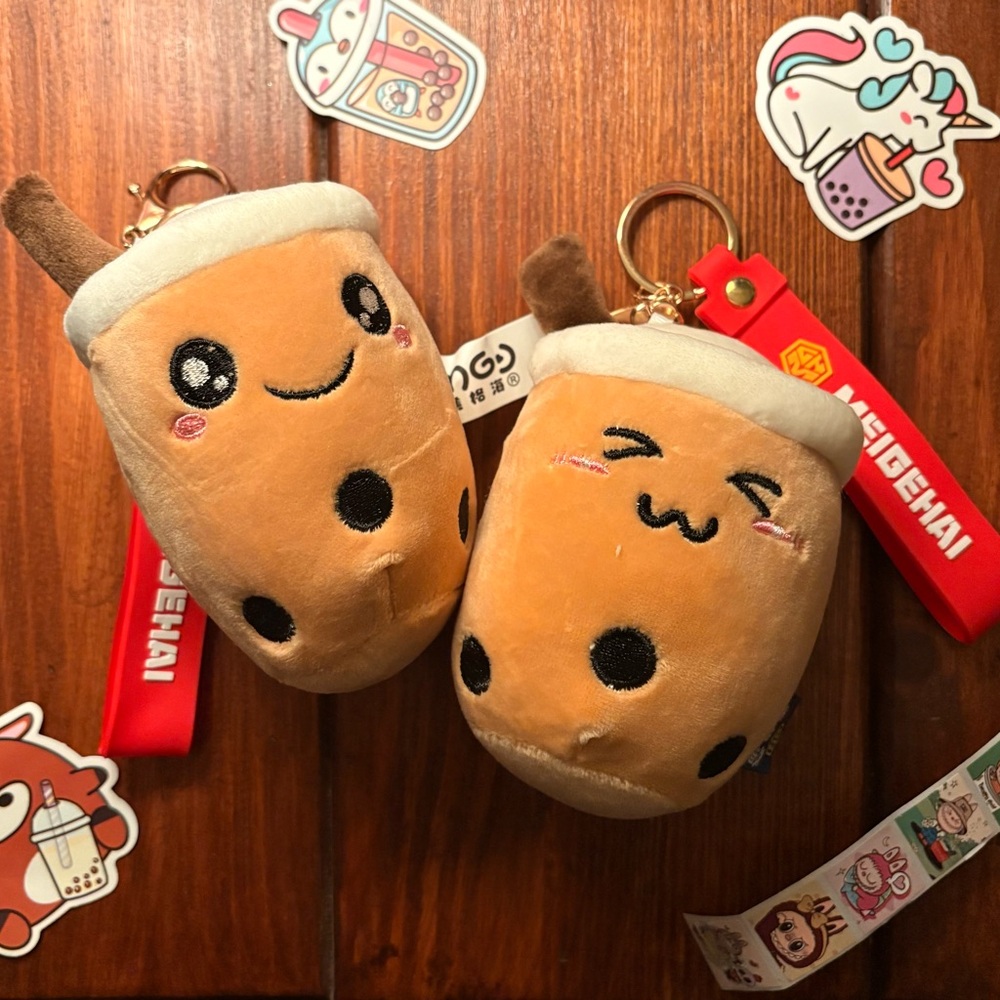 2/$13 Boba Tea Plushy Bag Charms